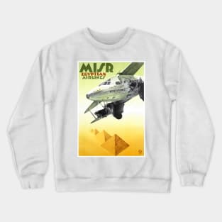 Vintage Travel Poster Egypt MISR Egyptian Airlines Crewneck Sweatshirt